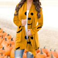 thumbnail image 2 of Cardigan Léger à Manches Longues pour Femmes Halloween Mignon Drôle Citrouille Chat Noir Graphique, 2 of 6