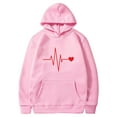 thumbnail image 5 of Plus Size Long Sleeve Hoodies for Women Fashion Crew Neck Unisex Sweatshirt with Pockets Casual Print Pullover Tops(Pink,S), 5 of 5