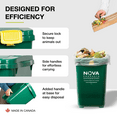 thumbnail image 4 of Nova Products 7 Gallons (28L) Mini Organic Bin - Retail Sticker & Custom, Composting Solution for Organic Waste, Food Waste Collection Compost Bin, Perfect for Home or Office Use - (Made in Canada), 4 of 6
