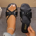 thumbnail image 2 of WRKEKC Sandals for Women Wide Width Adjustable Wrap Around Strap Slides Chunky Heel Open Toe Convertible Beach Casual Footwear, 2 of 9