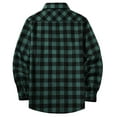 thumbnail image 5 of CYRBOKO Boys' Button Down Plaid Shirts, Long Sleeve Loose Breatable Fall Lightweight Outerwear with Pocket Green Size 8-9 T, 5 of 7