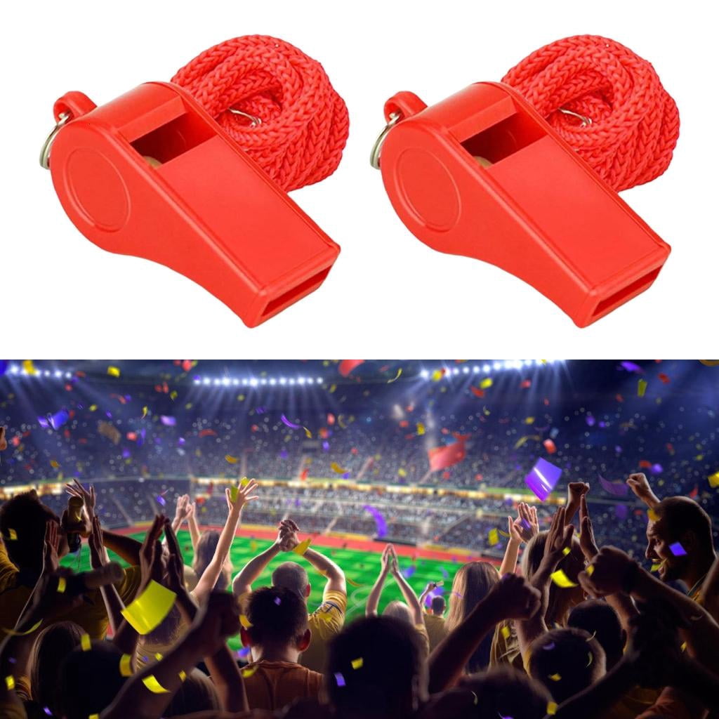 Yihuala 50Pcs Referee Coaches Whistles Loud Crisps Sound Sports Whistles with Lanyard for Soccer, Football, Basketball