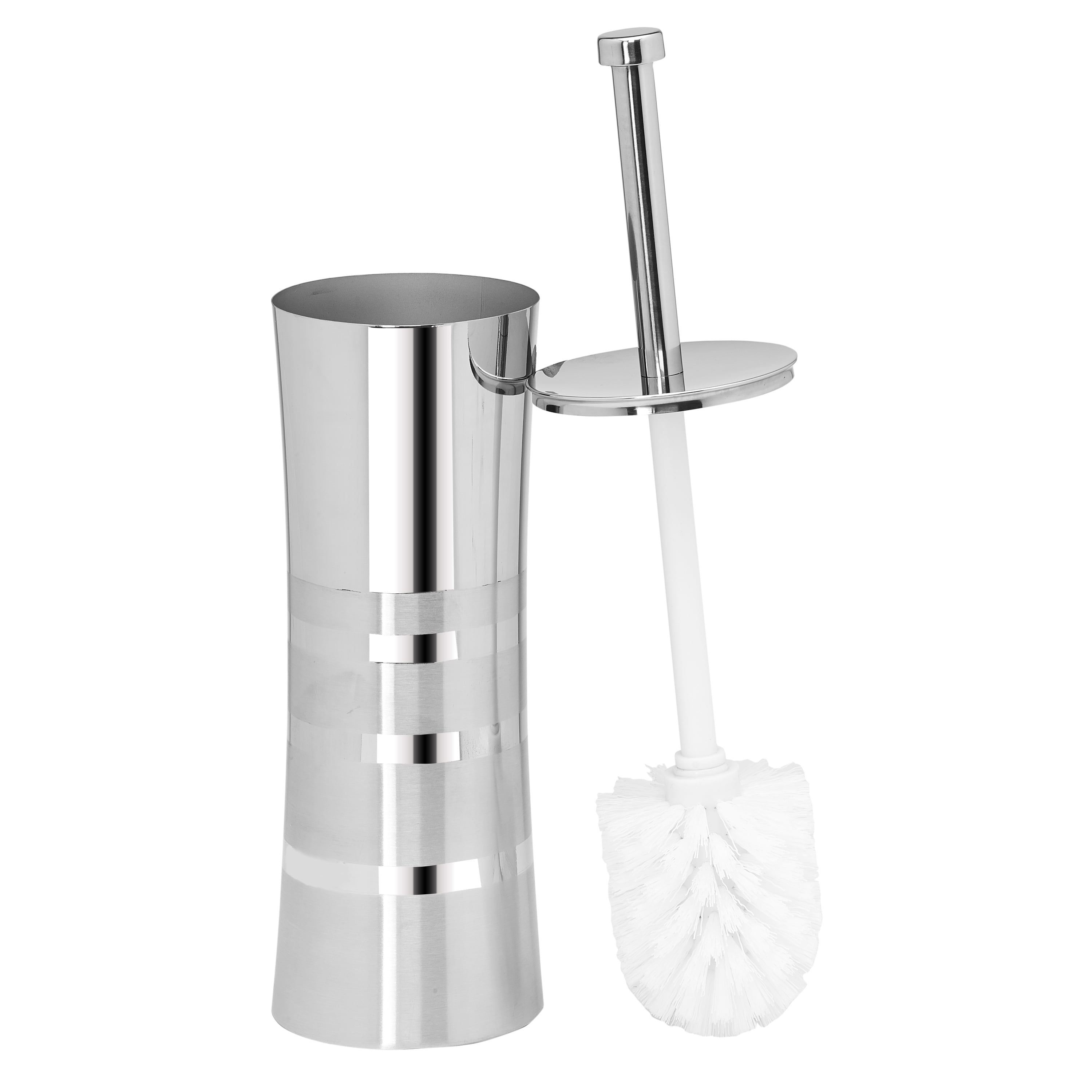Bath Bliss 2 Pack Stainless Steel Toilet Brush and Holder in Two Tone