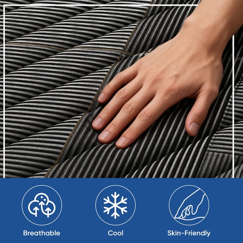 PARKWELL 12 inch King Mattress, Gel Memory Foam and Spring Hybrid Mattress, Medium Comfort King Size in a Box, Adult
