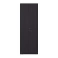 thumbnail image 4 of DEPOT E-SHOP Lisle Armoire, 2 Doors, 2 Shelves, Black Wengue, 4 of 6