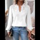 thumbnail image 5 of Blusas de con Lunares, Estilo Bohemio, de Larga y Cuello en V para Mujer, con Encaje de Ganchillo, Estilo Informal y Moderno S, 5 of 9