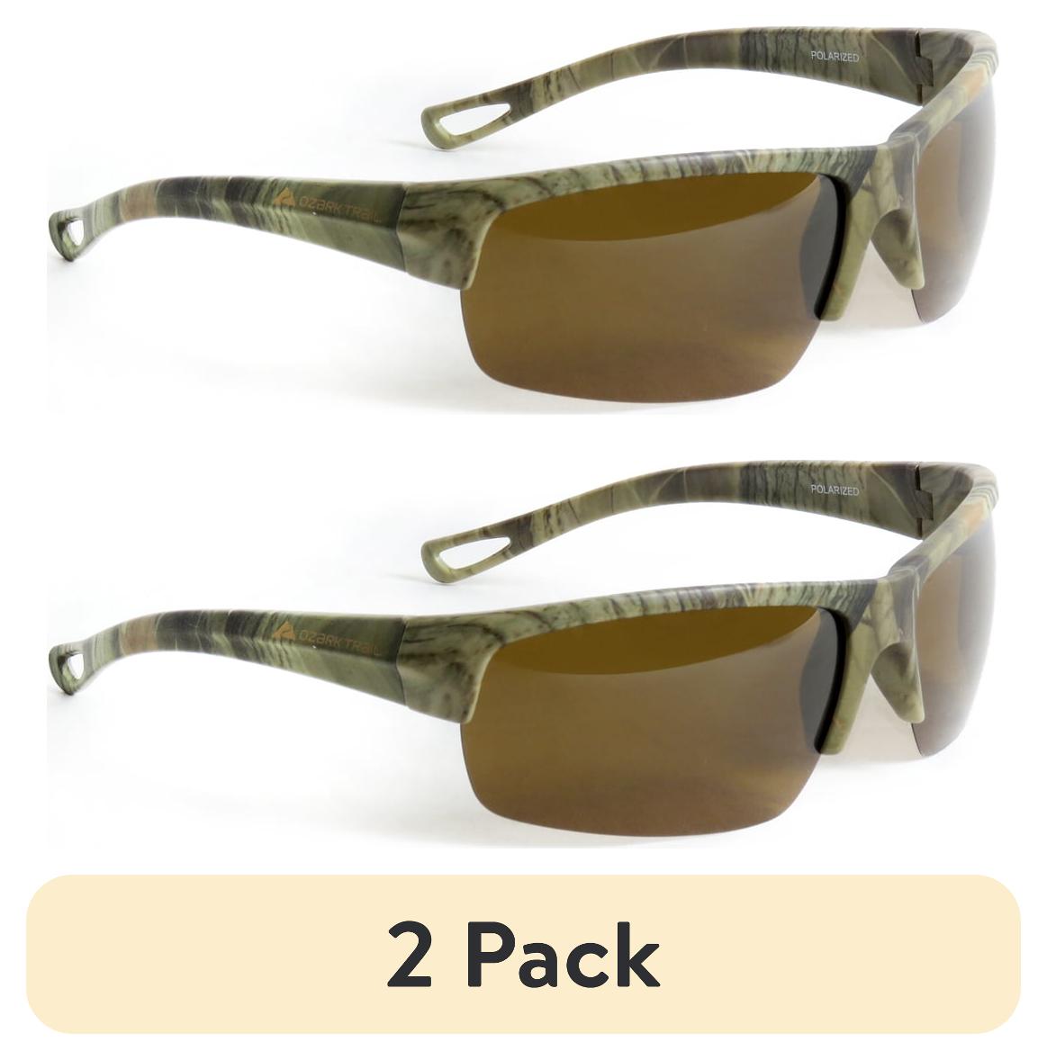 (2 pack) Ozark Trail Men's Polarized Fishing Sunglasses, Camo Framed Ozfc-Opp