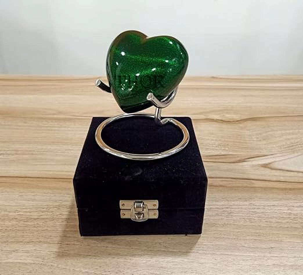 Brass Heart Forever Cremation Keepsake Urns for Human Ashes Beautiful Small Urns Green Color with Premium Case Handcrafted Cremation Urns for Ashes A Lasting Tribute to Your Loved One