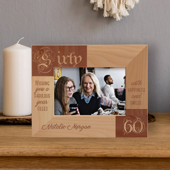 Wishing You A Fabulous Year Personalized Wooden Frame-5" x 3 1/2" Brown Horizontal
