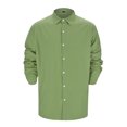 thumbnail image 3 of Bcfgryg Male Summer Solid Casual Plus Size Shirt Mens Turn Down Collar Long Sleeve Shirt Big and Tall Men's Shirts, 3 of 5