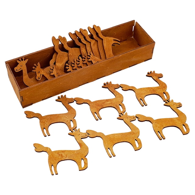 KAKOWELY wooden bobbin holders 15PCS Empty Thread Spools Wooden Spools Deer Shape Sewing Spools Set for Crafts Embroidery and Sewing Projects Organizing and Holding Yarn and Ribbon