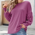 thumbnail image 2 of Yokua Long Sleeve Tops for Women O-neck for T Shirts Blouse Ruffle Lantern Sleeve Tee, 2 of 12