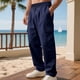 thumbnail image 1 of Ceisia Men's Spring Summer Solid Color Gift Workwear Pants - Straight Leg Tether Waist Zipper Button Pocket Casual Pants, 1 of 9