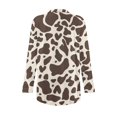 thumbnail image 6 of Garronmavis Long Sleeve Open Front Shirts for Women Cardigan Sweater with Pockets Size Sweater Coats Fall Cover Up Cardigan Brown Cow Print, 6 of 6