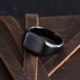 thumbnail image 5 of King Will Men's Black Signet Rings Tungsten Biker Band Ring For Men Thumb Pinky Polished Classic Plain Wedding Statement Promise Ring for Him Size 13, 5 of 7