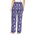 thumbnail image 2 of Bingfone Pajamas for Women,Skull Purple Flower Pajama Pants with Pockets-Large, 2 of 7