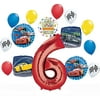Disney Cars Party Supplies Lightning McQueen 6th Birthday Balloon Bouquet Decorations 15 pieces