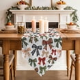thumbnail image 3 of Table Runners 60 Inches Long, Watercolor Bow Cotton Linen Kitchen Dining Coffee Table Runner for Party Home Decor, Plaid Farmhouse Checkered Tabletop Dresser Scarves Runner Decor 13x60 Inch, 3 of 9