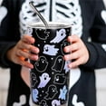 thumbnail image 6 of Halloween Ghost Tumbler Stainless Steel Travel Tumbler with Lid Straw and Brush Spooky Coffee Mug Cup for Women Travel Birthday Horror Gift, 6 of 6