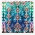 thumbnail image 5 of Phagun Blue Peacock Feather Printed Square Pure Silk&nbsp;Scarf&nbsp;For Hair Neck Head Bandanas For Women, 5 of 6