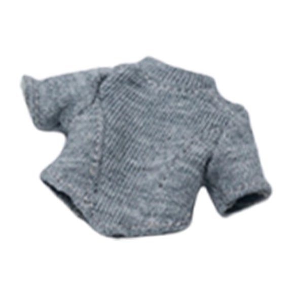 Mini camiseta coleccionable elegante de manga corta para exhibición de top femenino a escala 1:12 Gris claro