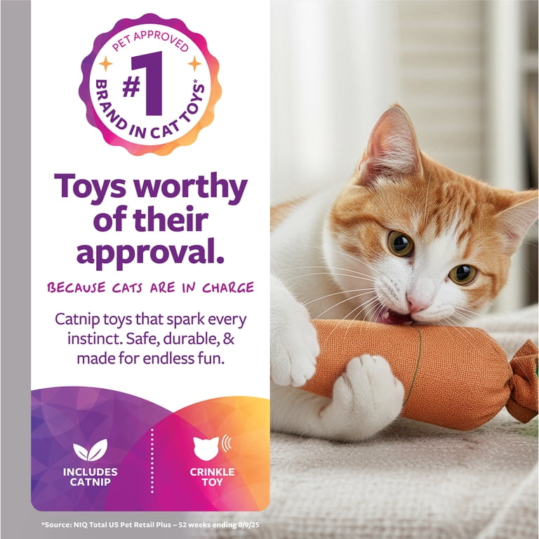 SmartyKat, Catnip Plush Kicker Toy, Karrot Kicker, Extra Large