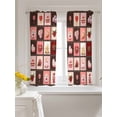 thumbnail image 3 of Valentine's Day Tier Curtains 45 Inch Length,Sheer Curtains for Bedroom Living Room Window Love Heart Chocolate Rose Plaid Rod Pocket Drapes Kitchen Curtains Small Half Window 27.5"x45" 2 Panels, 3 of 6