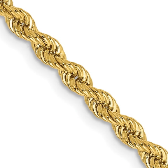 14K Yellow Gold Rope Chain Necklace 16 inch 2.75 mm Regular with Lobster Clasp