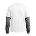 thumbnail image 5 of Men's Fake 2-Piece Layered Solid Shirts Casual Pullover Cyan L, 5 of 6