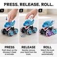 thumbnail image 2 of Afuafu 3 Pack Dinosaur Monster Truck Toys, Press and Go Cars for Toddlers 2-5, LED Light Wheels Push Cars with Realistic Dino Design, Kids Vehicle Set for Boys Girls, 2 of 7