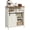 Rustic White + Honey Brown, variant on Buffet Cabinet, Coffee Bar Storage Cabinet, Sideboard with 1 Sliding Barn Door, Adjustable Shelves, 11.8 x 27.6 x 31.5 Inches, for Living Room