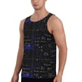 thumbnail image 2 of Lsque Mathematica Science Pattern Mens Tank Tops Muscle Athletic Quick Dry Sleeveless Workout Fitness T Shirts Beach Tank Top, Loose-fit Sleeveless Shirt for Men-Medium, 2 of 7