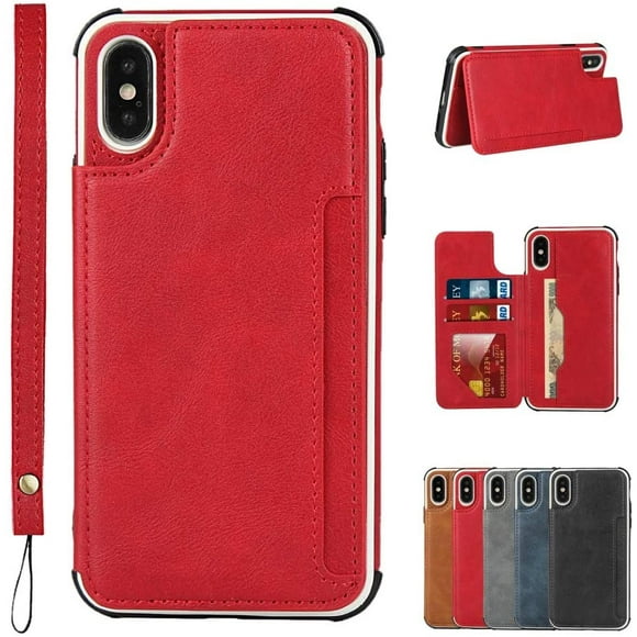 SailorTech for iPhone X Wallet Leather Case, Premium PU Leather Case with Wristlet, Kickstand Function & Card Slots,