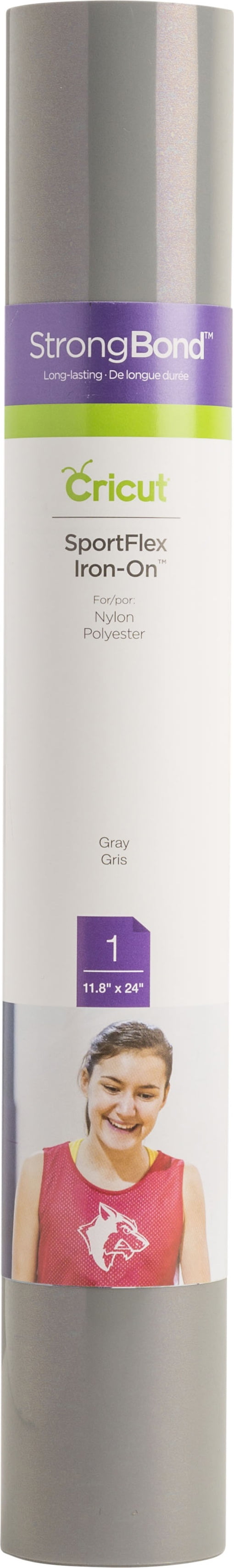 Cricut Sportflex Iron-On, Gray, 11.8 inch x 24 inch
