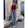thumbnail image 6 of Womens Sleeveless Cropped Sweater Vest Summer Trendy Knit Crop Tank Tops Crewneck Button Y2K Going Out Top Wine Red S, 6 of 7