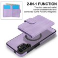 thumbnail image 5 of Allytechgroup Detachable Cards Holder Case for Samsung Galaxy A13 4G, RFID Blocking 2 In 1 Wallet PU Leather Case with Stand Compatible with Magsafe Shockproof Cover for Galaxy A13 4G, Purple, 5 of 5