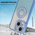 thumbnail image 4 of for iPhone 15 Plus Bling Case Women Girls Luxury Gradient Glitter Diamond Case Sparkle Rhinestone Camera Lens Protection Soft Silicone Shockproof Cover for iPhone 15 Plus 6.7 inch, Blue, 4 of 12