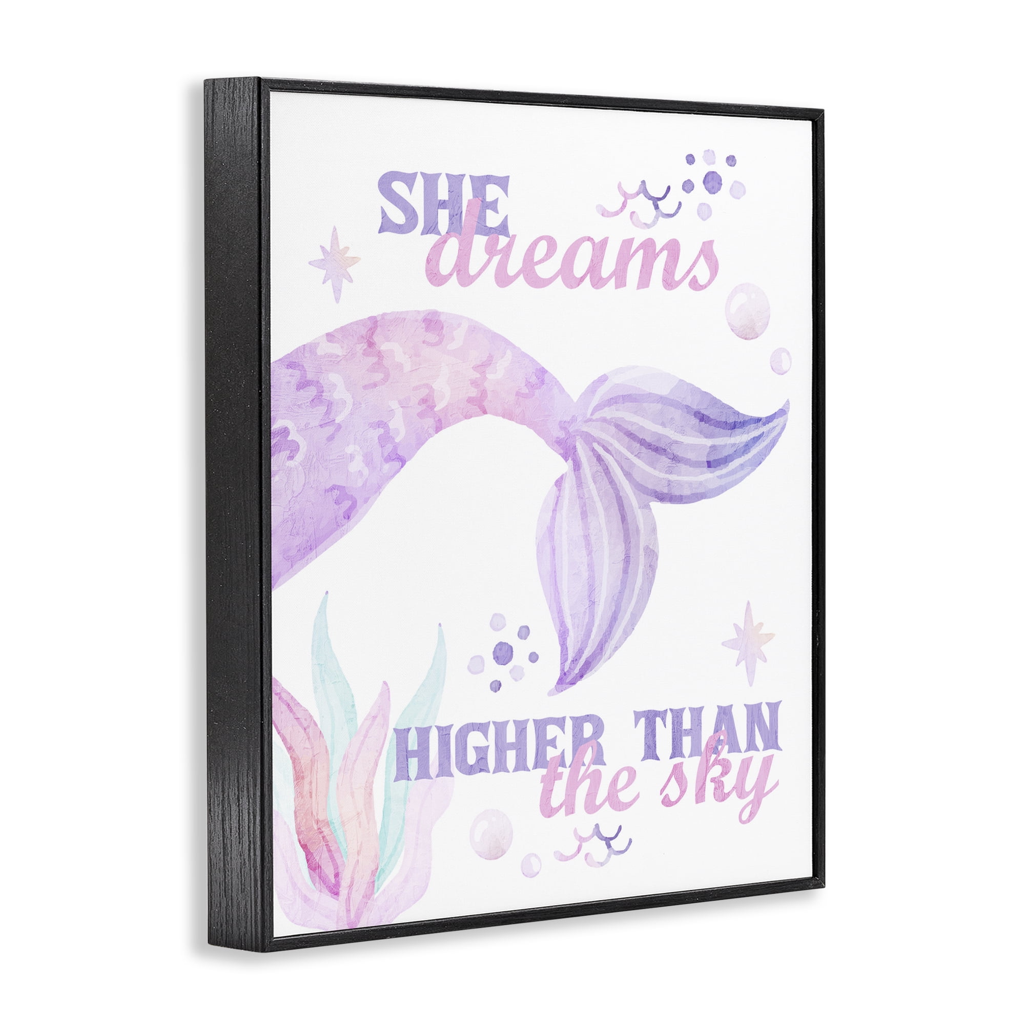 She Dreams Higher Than The Sky Black Framed Giclee Art, design by Kim Allen