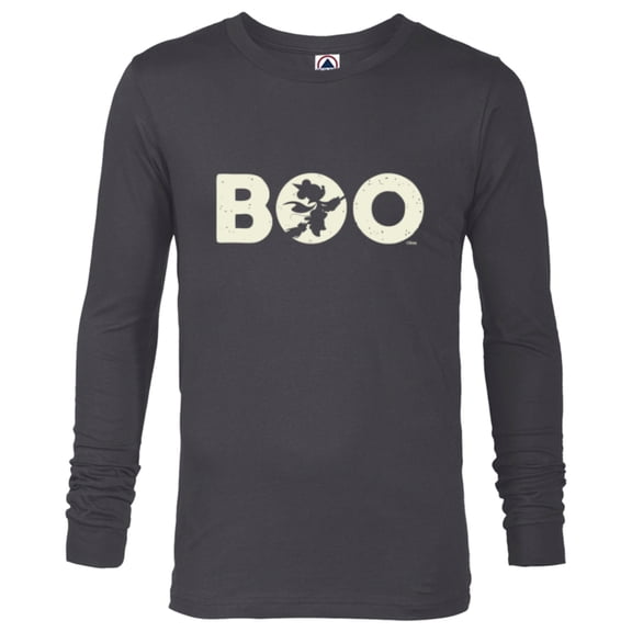 Disney Minnie Mouse Halloween BOO Witch on Broomstick Moon - Long Sleeve T-Shirt for Men - Customized-Charcoal Heather