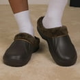 thumbnail image 5 of Unisex Faux Fur Lining Clogs: Slip-On Waterproof EVA Garden House Clogs with Fleece-Lined - Winter Warm Anti-Slip Indoor Outdoor Walking Slippers for Mens Womens Brown 240, 5 of 7