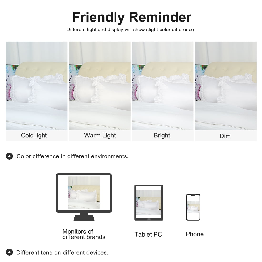 Unique Bargains 2-Piece Satin Ruffled Edge Pillowcases, Standard, White