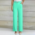 thumbnail image 2 of Fiaer Womens Dressy Pants Work Plus Size Trousers Straight Leg Solid Color Casual Trendy Slacks with Pockets Mint Green L, 2 of 4