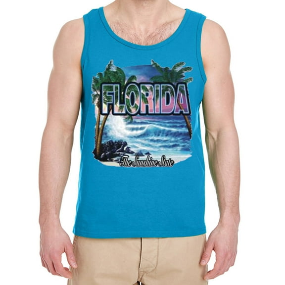 Florida Souvenir Gifts Summer Tank Tops Mens Graphic Tees Sleeveless Shirts