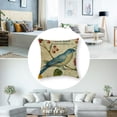 thumbnail image 5 of nygtbtfer Set of 2 Linen Throw Pillow Cover  Spring Vintage Watercolor Birds Flowers Green Plants Home Decor Pillowcase Square Cushion Cover for Sofa Bed Couch White, 5 of 7