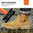 thumbnail image 2 of Work Boots for Men Slip On Welding Boots for Men Indestructible Steel Toe Boots Men's Steel Toe Shoes Fireproof Safety Toe Shoes Construction Boots for Welder Men's Work Shoes., 2 of 10