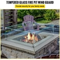 thumbnail image 2 of BENTISM Fire Pit Wind Guard, 14 x 14 x 6 inch Glass Flame Guard, Oblong Glass Shield, 0.3" Thick Fire Table, Clear Tempered Glass Flame Guard, Steady Feet Tree Pit Guard for Propane, Gas, Outdoor, 2 of 9