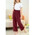 thumbnail image 4 of KISSMODA Girls Casual Pants High Waist Wide Leg Flowy Loose Long Trousers 4-14 Years, 4 of 4