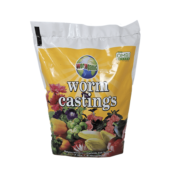 Wormganics Worm Castings 100% Organic Soil Additive - OMRI Listed - 8 Quart Bag by Silver Bait