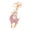 Pink, variant on Keychain Alloy Electroplated Three-Dimensional Goat Key Chain with Colorful Rhinestones Lobster Clasp Key Ring Bag Accessories