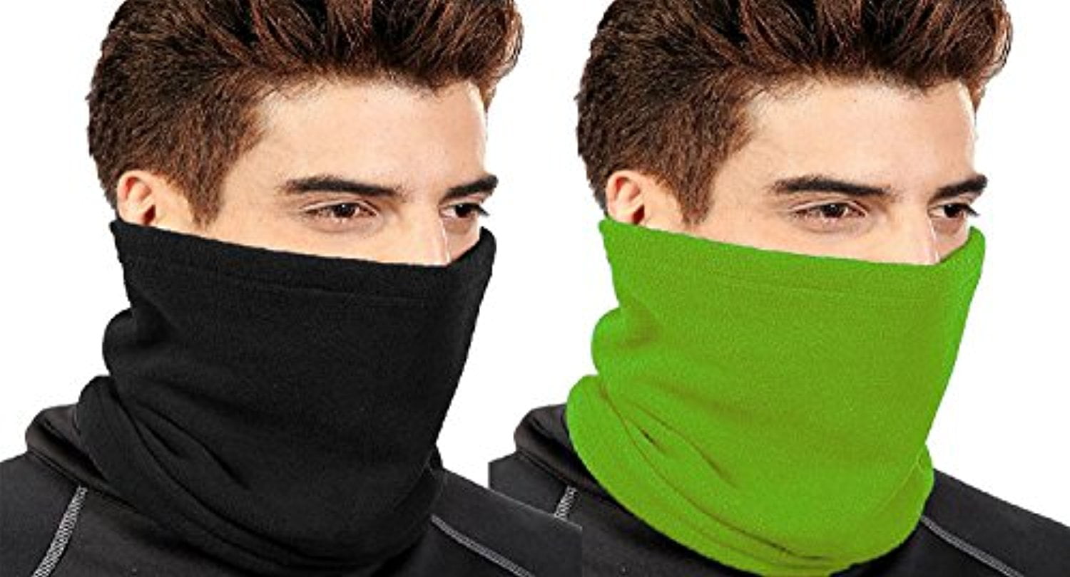 Peach Couture Thick Knit One Hole Facemask Balaclava Snowboarding Biker Mask (Green Black) by